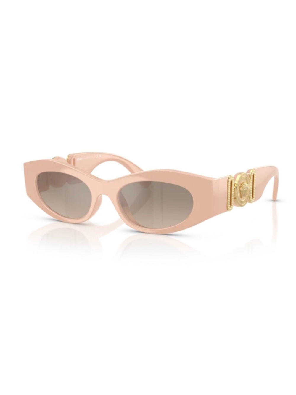 Miu Miu Women's Cat Eye Sunglasses in Nude Pink with Gold Accent